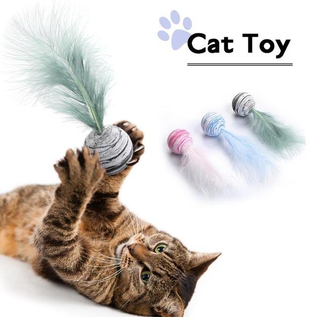 Pet Ball with feather - FurrrBabies & More! - Pet toys