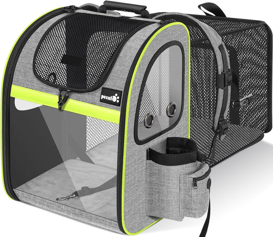 Pet Carrier Backpack, Cat Backpack Carrier, Expandable with Breathable Mesh for Small Dogs Cats Puppies, Dog Backpack Carrier for Hiking Travel Camping Outdoor, Hold Pets up to 18 Lbs - FurrrBabies & More! - 711181244397