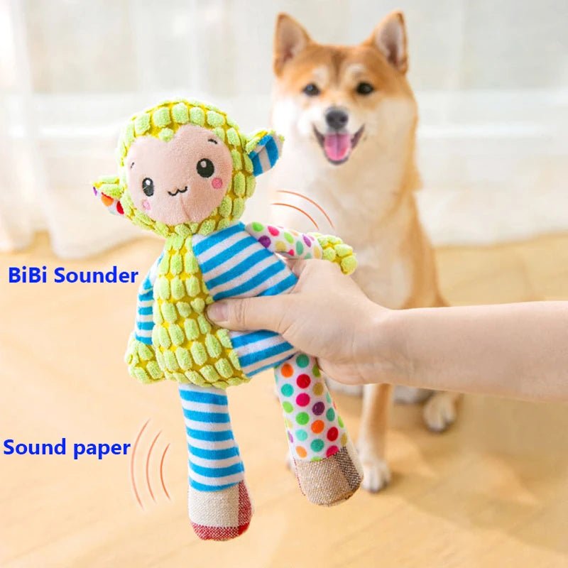 Pet Plush Toy Cat Dog Puzzle Toy Cute Animals Bite Resistant Interactive Squeaky Pet Dog Teeth Cleaning Chew Toy Pet Supplies - FurrrBabies & More! - 744759939388
