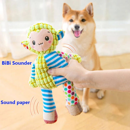 Pet Plush Toy Cat Dog Puzzle Toy Cute Animals Bite Resistant Interactive Squeaky Pet Dog Teeth Cleaning Chew Toy Pet Supplies - FurrrBabies & More! - 744759939388