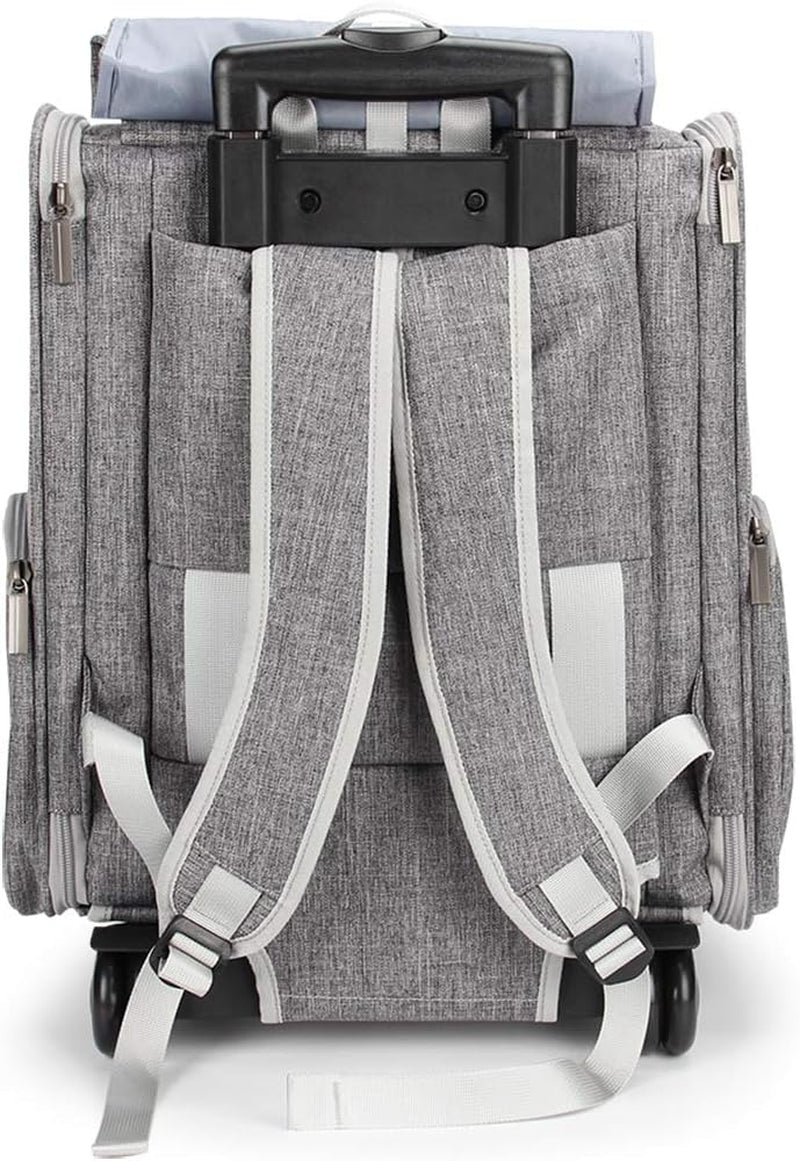 Pet Rolling Carrier, Dog Backpack with Wheels,Cats,Puppies Travel Bag with Wheels,Dog Trolley(Grey) - FurrrBabies & More! - 313049150187