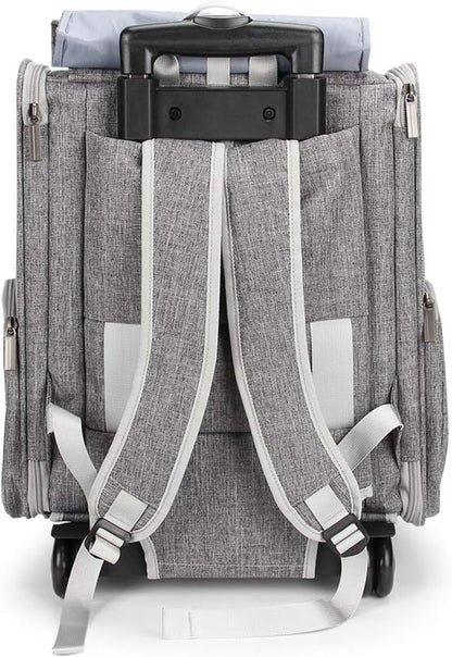 Pet Rolling Carrier, Dog Backpack with Wheels,Cats,Puppies Travel Bag with Wheels,Dog Trolley(Grey) - FurrrBabies & More! - 313049150187