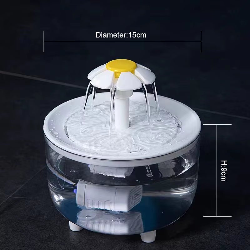 Pets Water Fountain Auto Filter USB Electric Mute Cat Drinker Bowl 1200Ml Recirculate Filtring Drinker for Cats Water Dispenser - FurrrBabies & More! - 1.2L 15 15 9 Cm - 7445044181101