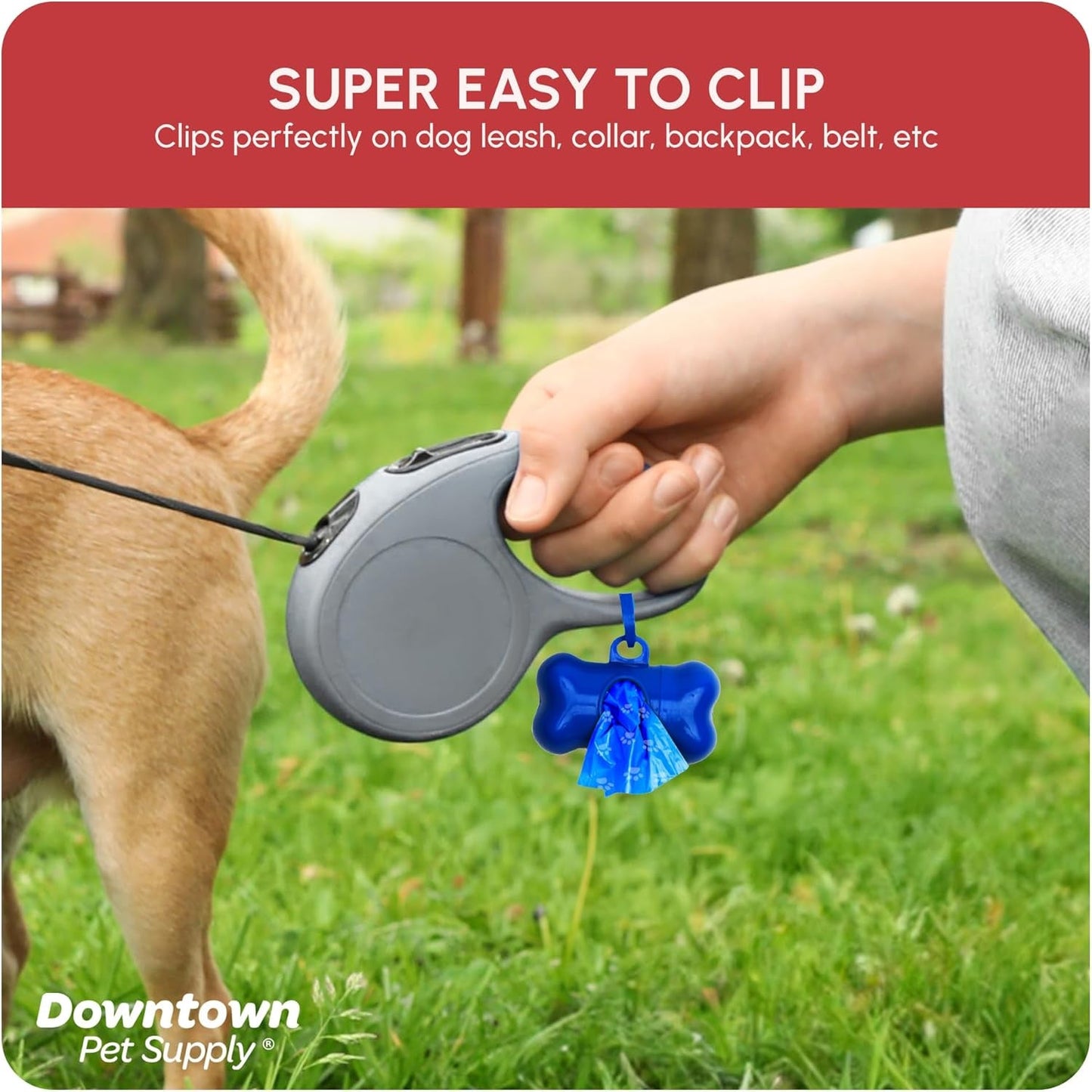Poop Bags for Dogs with Dispenser, 180 Count - Leak - Proof Dog Waste Bags and Bone - Shaped Dog Poop Bags Holder for Leash - Rainbow with Paw Prints, 12.5" X 8.5" - FurrrBabies & More! - 7445016829888