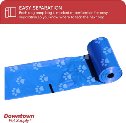 Poop Bags for Dogs with Dispenser, 180 Count - Leak - Proof Dog Waste Bags and Bone - Shaped Dog Poop Bags Holder for Leash - Rainbow with Paw Prints, 12.5" X 8.5" - FurrrBabies & More! - 7445016829888
