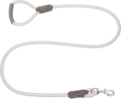 | Premium Leather Dog Leash | Strong Rope Leash | Leather Handle | Zinc Alloy Strong Clasp | Small Medium Large Dogs | 4/5/6 Feet(Sliver, 60 Inch (Pack of 1)) - FurrrBabies & More! - 7445023853838