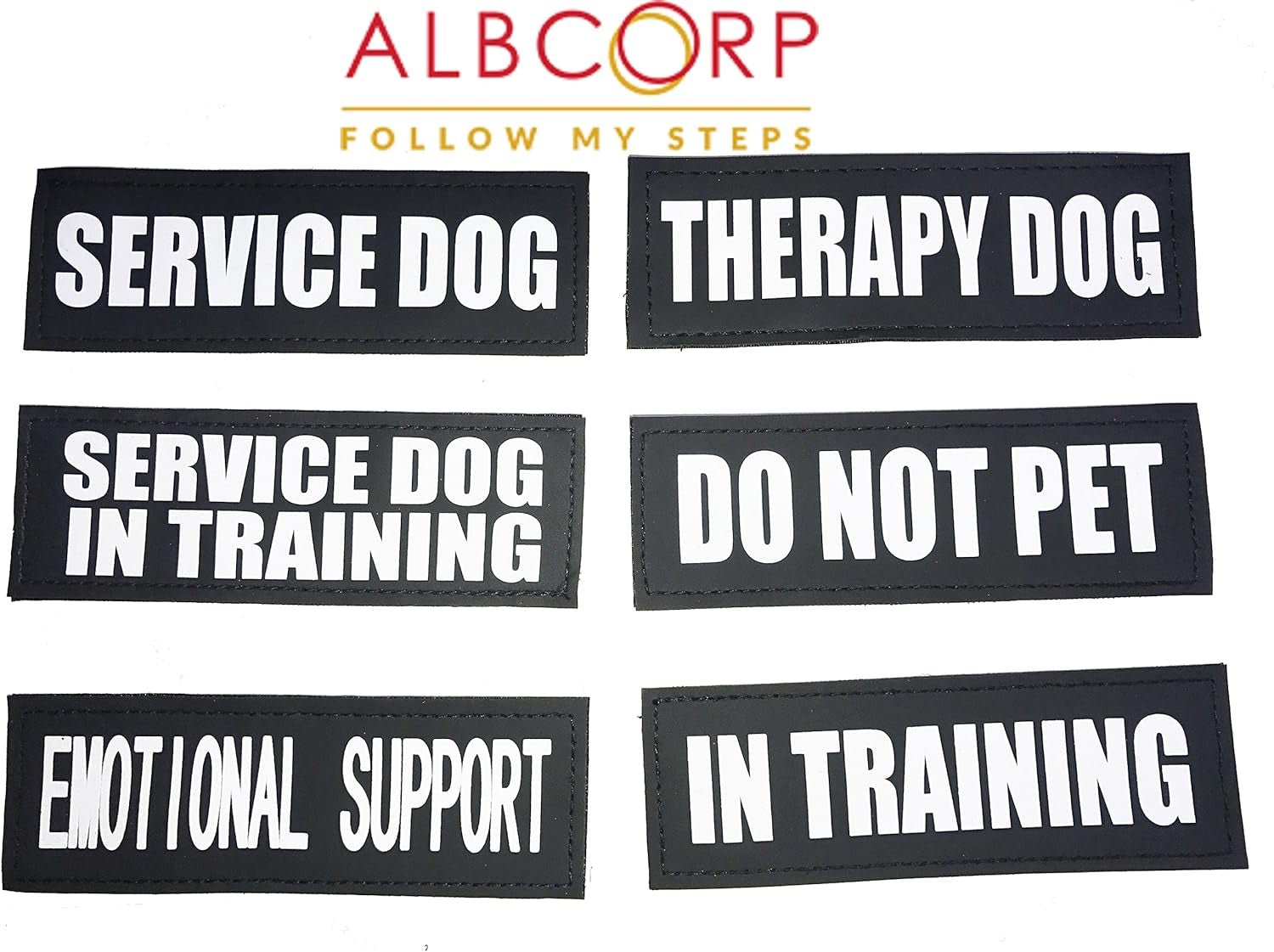 Reflective Do Not Pet Patches with Hook Backing for Service Animal Vests/Harnesses XXS or Extra Small (3.5 X 1) Inch - FurrrBabies & More! - 313111675655