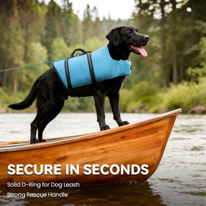 Rip Stop Dog Life Vest, Swimming Vest with Handle, Buoyancy for Doggy Puppy, Dog Life Jacket for Swimming & Boating, S, Blue - FurrrBabies & More! - 313055515512