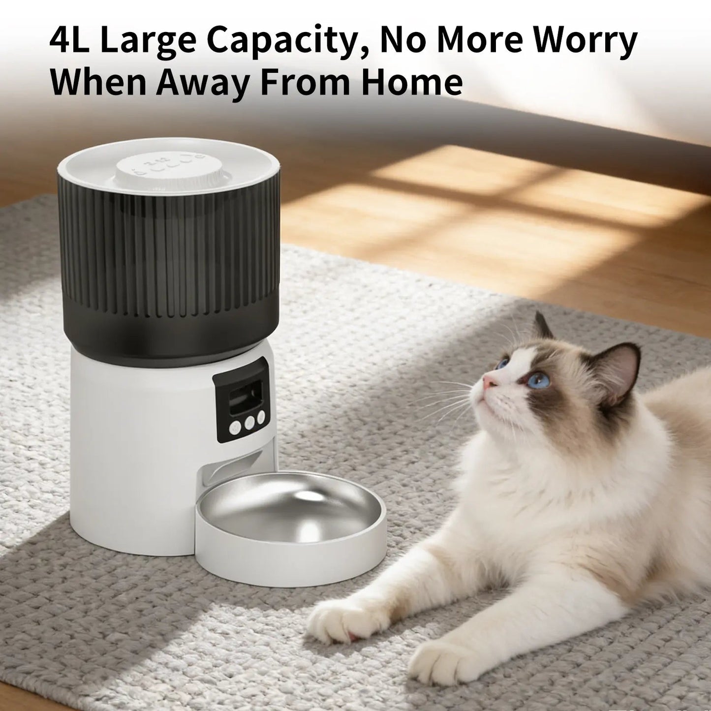 Smart Automatic Pet Feeder with Dual Voice Interaction, Camera, and Smart App Control - FurrrBabies & More! - 7445027451429