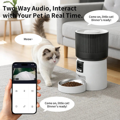 Smart Automatic Pet Feeder with Dual Voice Interaction, Camera, and Smart App Control - FurrrBabies & More! - 7445027451429