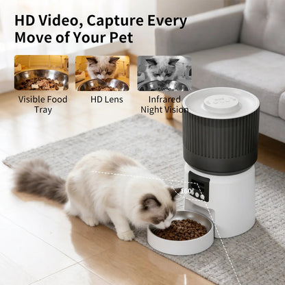 Smart Automatic Pet Feeder with Dual Voice Interaction, Camera, and Smart App Control - FurrrBabies & More! - 7445027451429