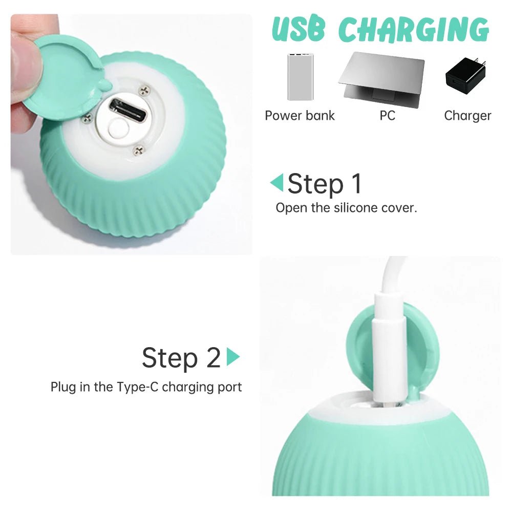 Smart Cat Toys Automatic Rolling Ball Electric Cat Toys Interactive for Cats Training Self - Moving Kitten Toys for Indoor Playing - FurrrBabies & More! - 313040755794