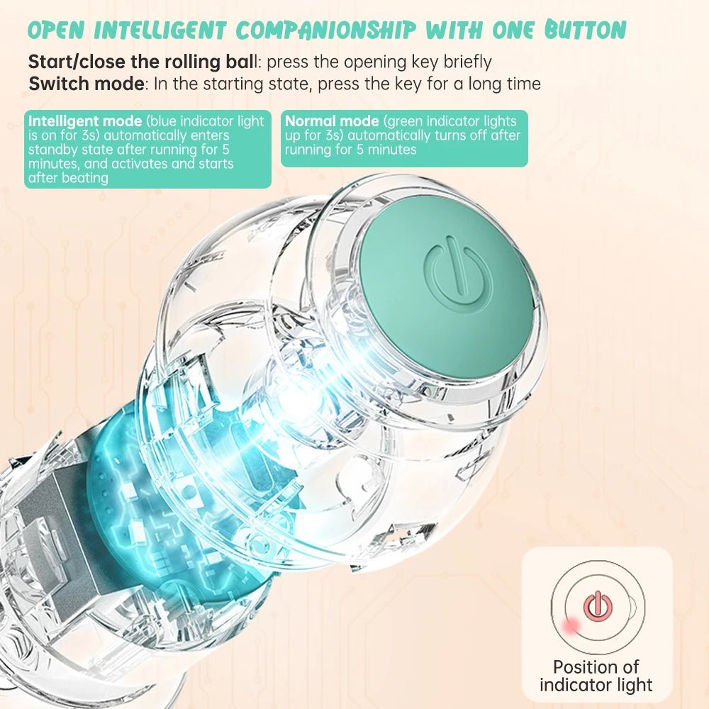 Smart Cat Toys Automatic Rolling Ball Electric Cat Toys Interactive for Cats Training Self - Moving Kitten Toys for Indoor Playing - FurrrBabies & More! - 313040755794