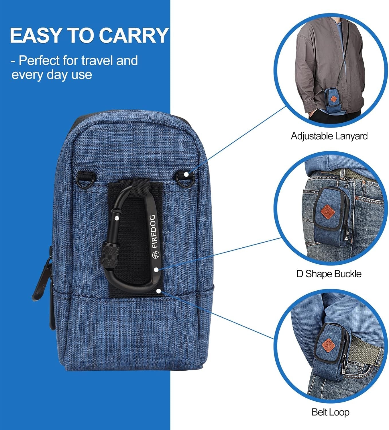 Smell Proof Bag, Odor Proof Pouch Mini Crossbody Bags for Travel Storage(Bright Blue) - FurrrBabies & More! - 726084165007
