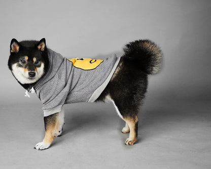 Smiley Dog Hoodie Stylish Dog Clothes Smiley Face Sweater Cotton Sweatshirt Fashion Outfit for Dogs Cats Puppy Small Medium Large (X - Large, Grey) - FurrrBabies & More! - 7445052490486