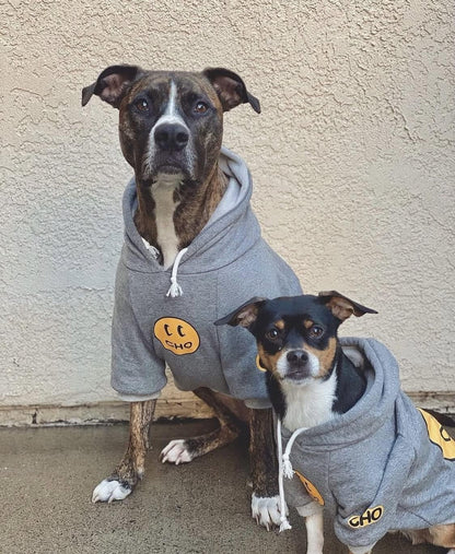 Smiley Dog Hoodie Stylish Dog Clothes Smiley Face Sweater Cotton Sweatshirt Fashion Outfit for Dogs Cats Puppy Small Medium Large (X - Large, Grey) - FurrrBabies & More! - 7445052490486