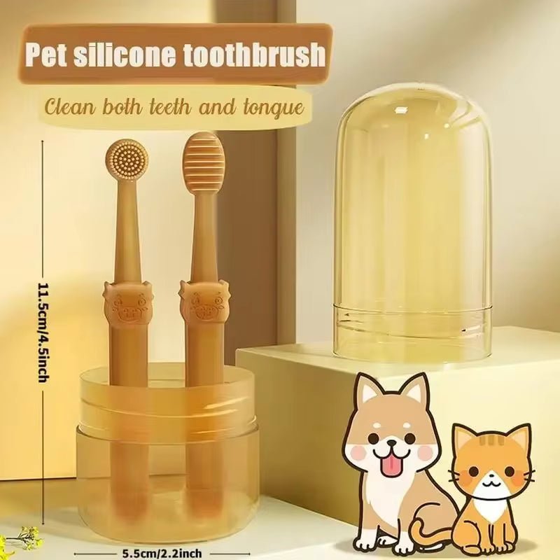 Soft Silicone Toothbrush & Tongue Sper for Dogs and Cats - FurrrBabies & More! - 313038488437
