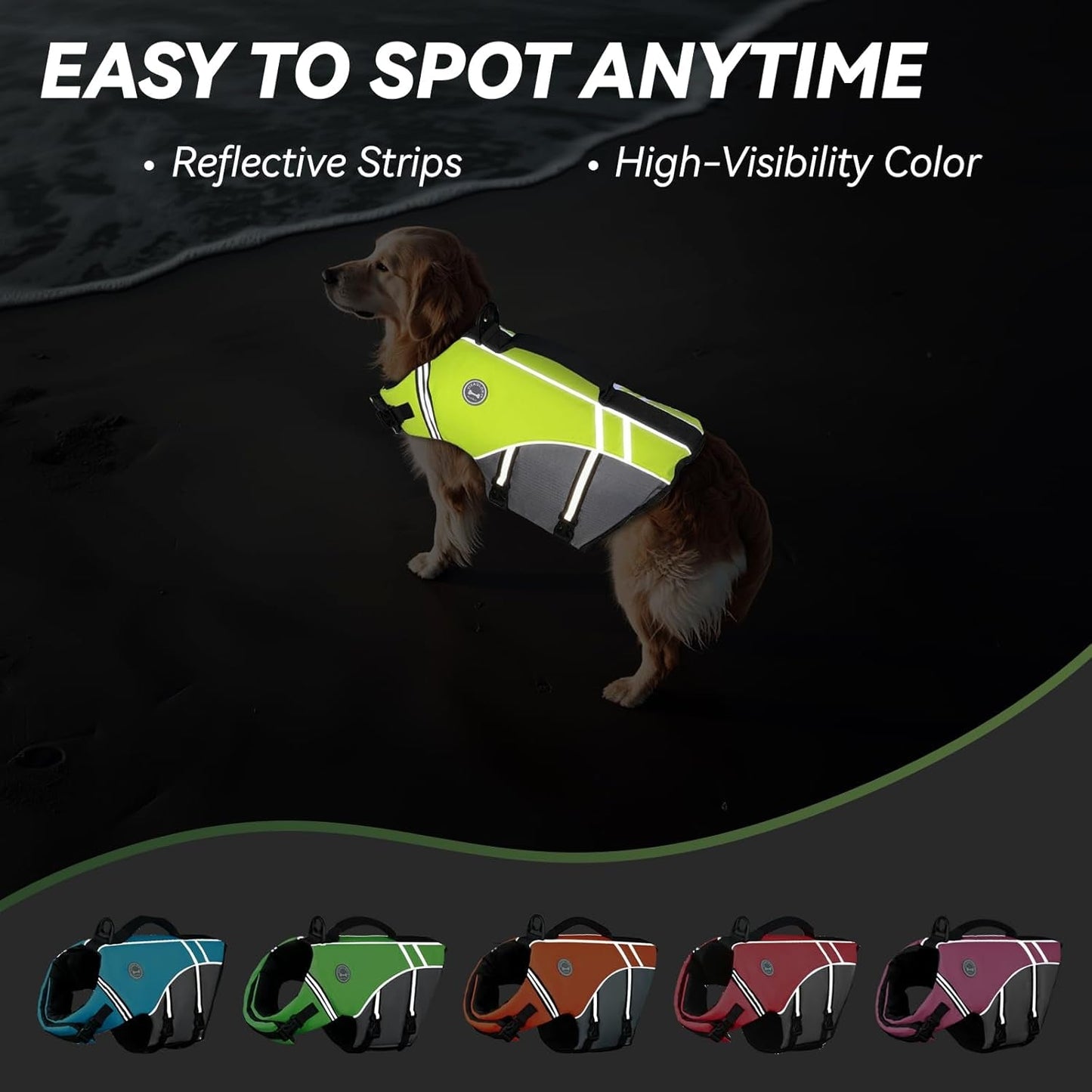 Sports Style Dog Life Vest, Dog Life Jacket for Swimming & Boating, Ripstop & Buoyancy for Puppy Doggy, Lifejacket with Handle, S, Bright Yellow - FurrrBabies & More! - 313103781715