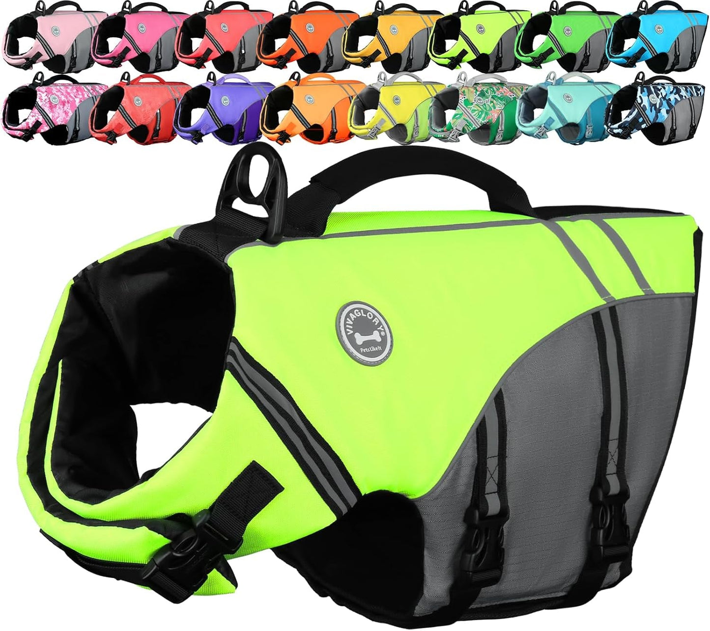 Sports Style Dog Life Vest, Dog Life Jacket for Swimming & Boating, Ripstop & Buoyancy for Puppy Doggy, Lifejacket with Handle, S, Bright Yellow - FurrrBabies & More! - 313103781715