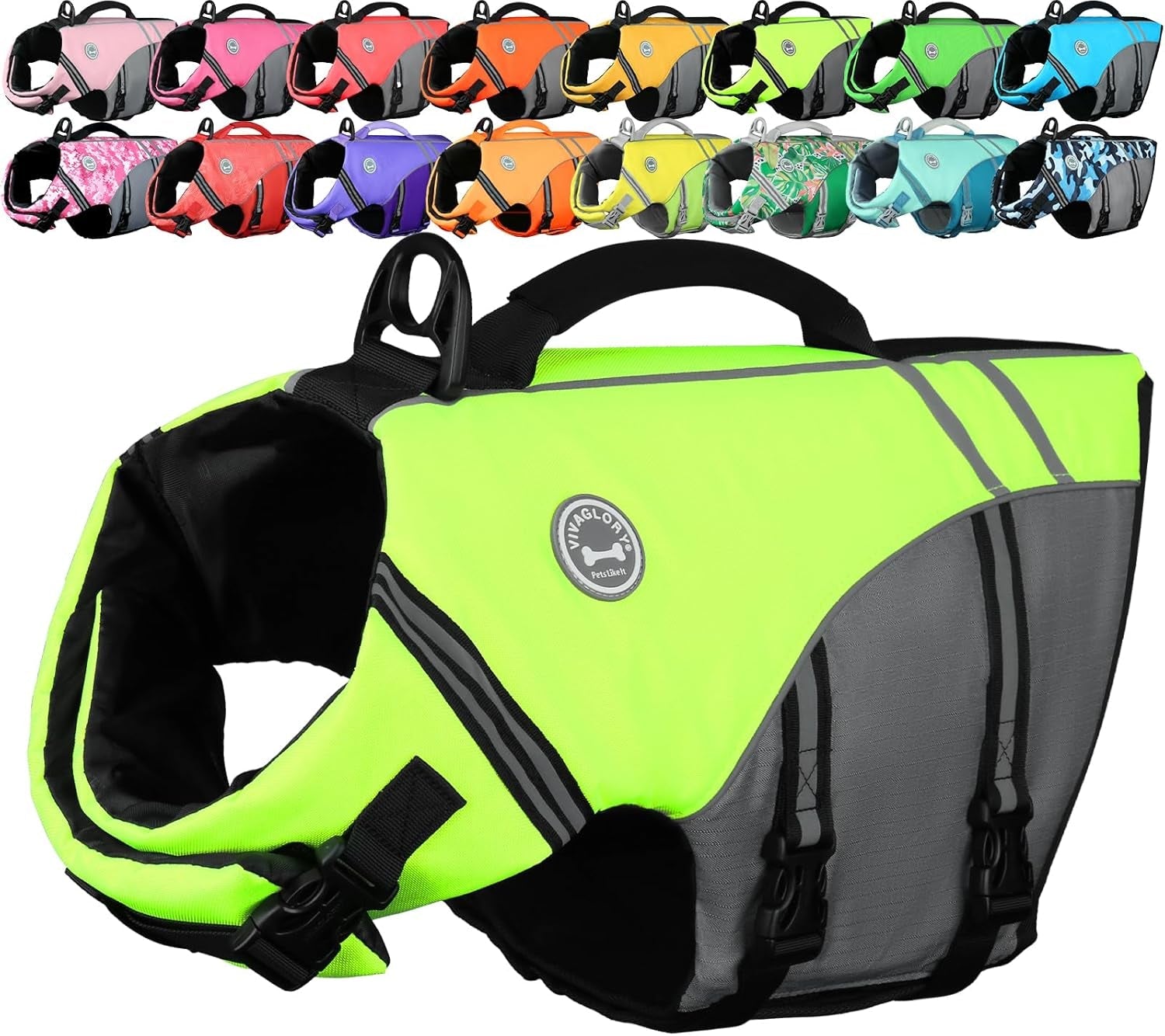 Sports Style Dog Life Vest, Dog Life Jacket for Swimming & Boating, Ripstop & Buoyancy for Puppy Doggy, Lifejacket with Handle, S, Bright Yellow - FurrrBabies & More! - 313103781715