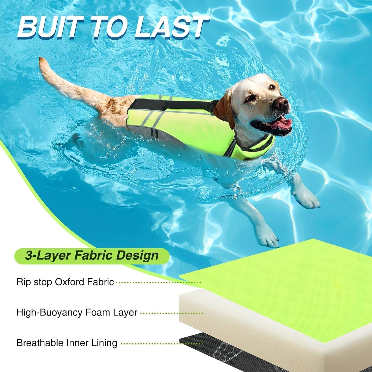 Sports Style Dog Life Vest, Dog Life Jacket for Swimming & Boating, Ripstop & Buoyancy for Puppy Doggy, Lifejacket with Handle, S, Bright Yellow - FurrrBabies & More! - 313103781715