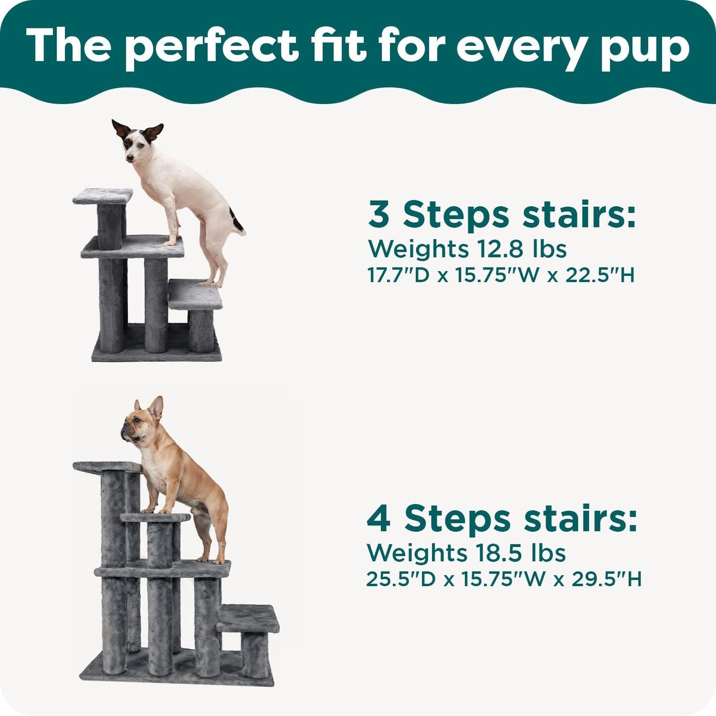 Steady Paws Multi - Step Pet Stairs for High Beds & Sofas - Brown, 4 - Step - FurrrBabies & More! - 313051847808