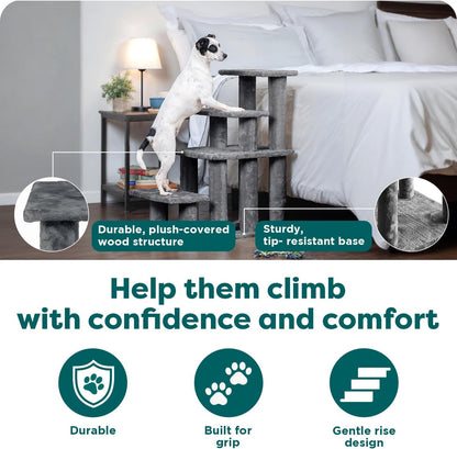 Steady Paws Multi - Step Pet Stairs for High Beds & Sofas - Brown, 4 - Step - FurrrBabies & More! - 313051847808