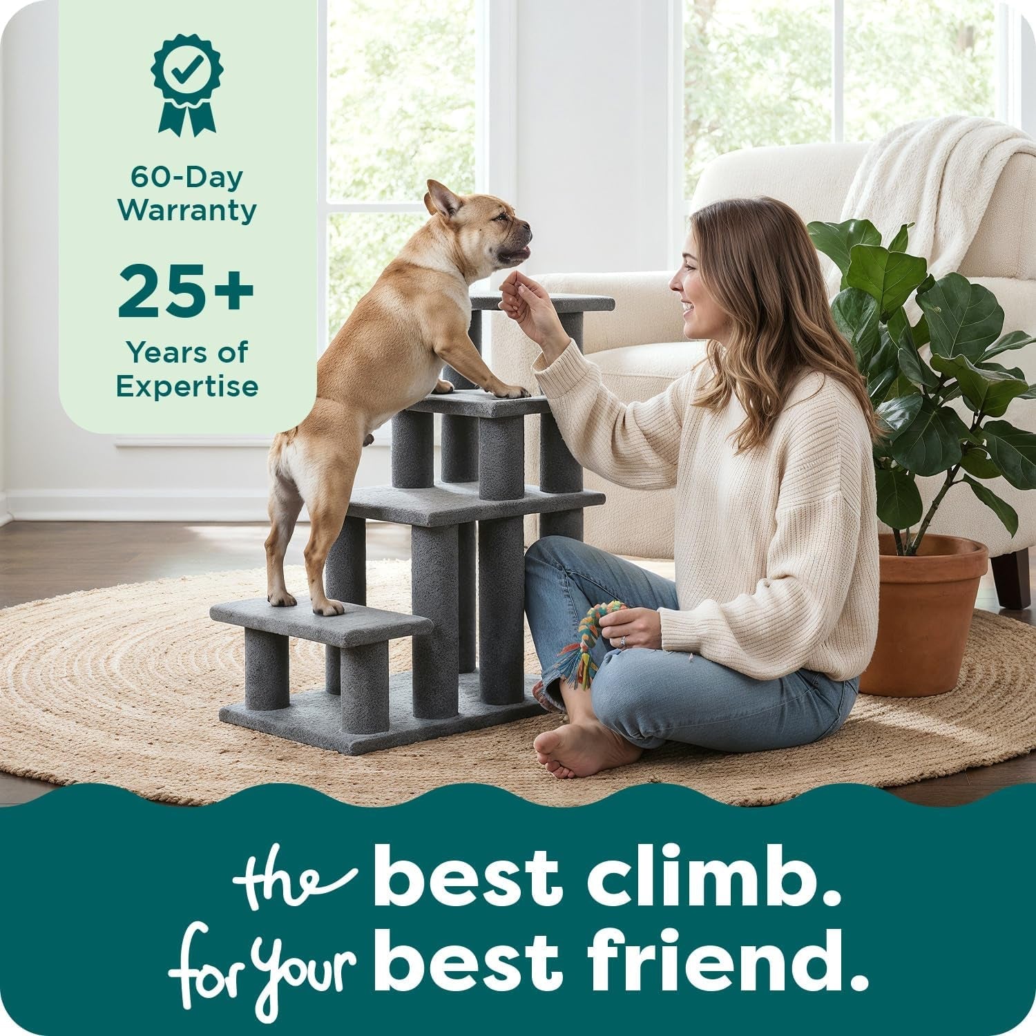 Steady Paws Multi - Step Pet Stairs for High Beds & Sofas - Brown, 4 - Step - FurrrBabies & More! - 313051847808
