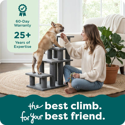Steady Paws Multi - Step Pet Stairs for High Beds & Sofas - Brown, 4 - Step - FurrrBabies & More! - 313051847808