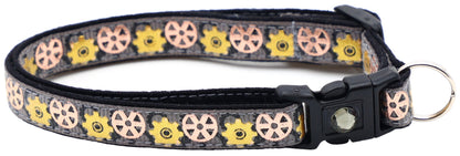 Steampunk Gears Breakaway Cat Collar - FurrrBabies & More! - Grey - Cat Collar