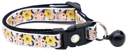 Steampunk Gears Breakaway Cat Collar - FurrrBabies & More! - White - Cat Collar