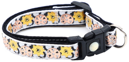 Steampunk Gears Breakaway Cat Collar - FurrrBabies & More! - White - Cat Collar