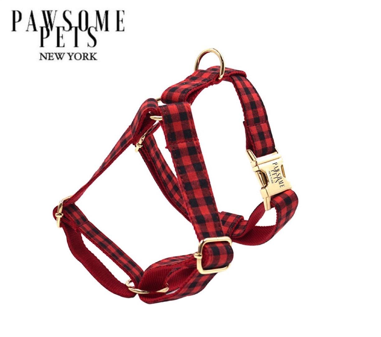 STEP IN HARNESS - RED BLACK STRIPE - FurrrBabies & More! - rope leash