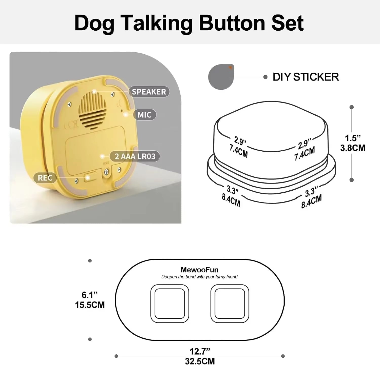 TalkiPaws Smart Button Set – Teach Your Pet to Speak with a Paw - FurrrBabies & More! - 313037589593