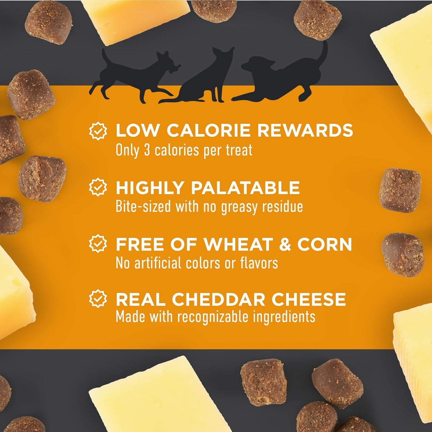 Tricky Trainers Soft & Chewy Dog Treats, Cheddar, 5 Oz. Pouch - FurrrBabies & More! - 7445048230249