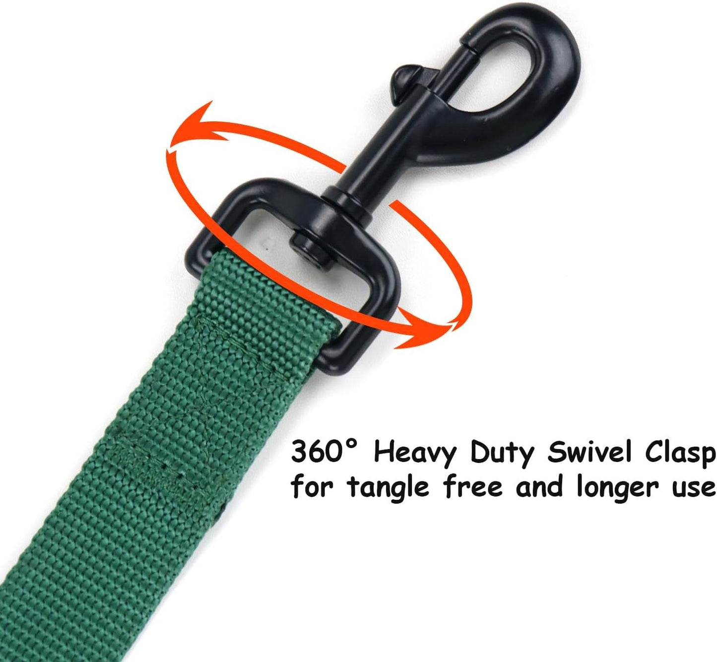 Wagtime Club Double Handle Dog Leash, 6Ft Long Heavy Duty Dog Leash with Paded Traffic Handles for Extral Control and Training, Dual Handles Leads, Large Medium Small Dogs (Hunter Green) - FurrrBabies & More! - 313109442412