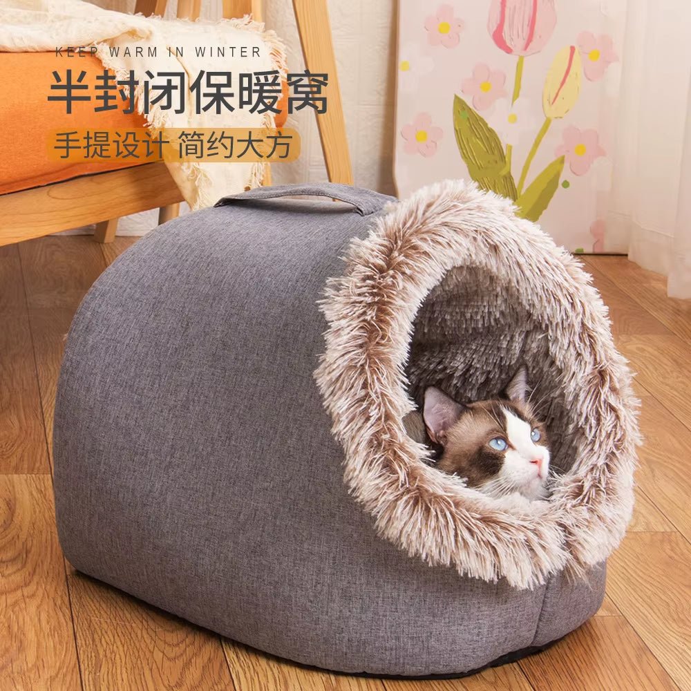 WarmNest Cozy Cave – Self - Warming Tent Bed for Cats & Small Dogs - FurrrBabies & More! - 313036046004