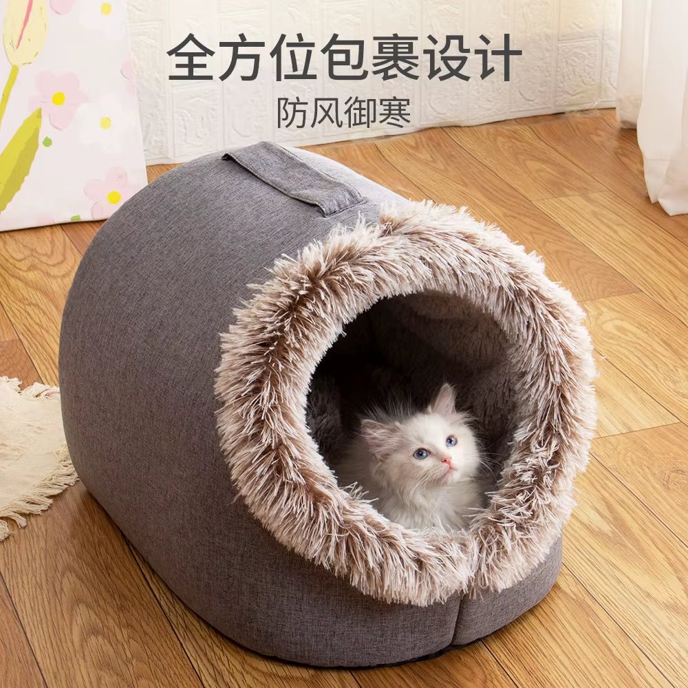 WarmNest Cozy Cave – Self - Warming Tent Bed for Cats & Small Dogs - FurrrBabies & More! - 7445000814807