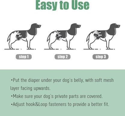 Washable Male Dog Diapers (Pack of 3) - Washable Male Dog Belly Wrap (Camo, XS) - FurrrBabies & More! - 313096347318
