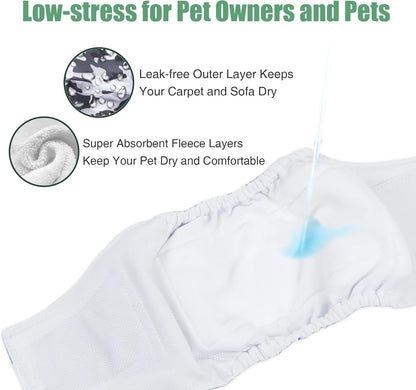 Washable Male Dog Diapers (Pack of 3) - Washable Male Dog Belly Wrap (Camo, XS) - FurrrBabies & More! - 313096347318