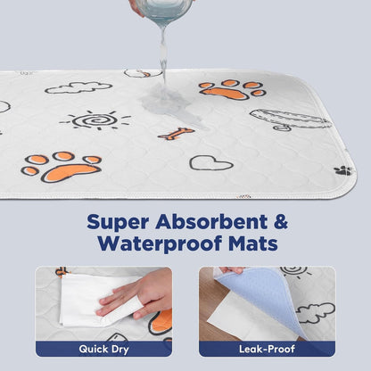 Washable Pee Pads for Dogs, 2 Pack Large 36"X41" Super Absorbent Reusable Dog Training Pads, 100% Waterproof Non - Slip Puppy Whelping Dog Playpen Indoor Pads Mat Pet Supplies - FurrrBabies & More! - 726084547360