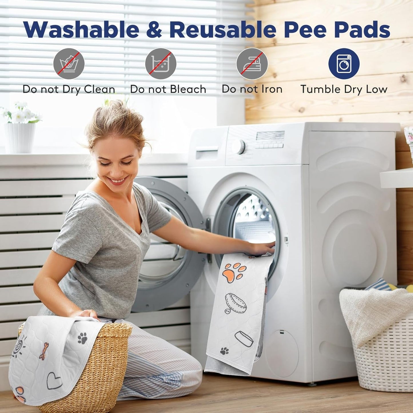 Washable Pee Pads for Dogs, 2 Pack Large 36"X41" Super Absorbent Reusable Dog Training Pads, 100% Waterproof Non - Slip Puppy Whelping Dog Playpen Indoor Pads Mat Pet Supplies - FurrrBabies & More! - 726084547360