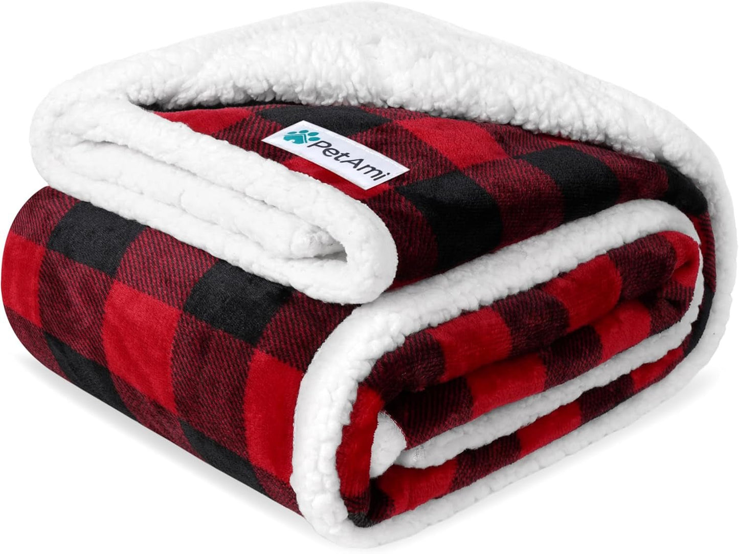 Waterproof Dog Blanket for Couch, Extra Large 80X60, Pee Proof Sherpa Fleece Reversible Pet Throw, Furniture Protector for Bed Sofa Crate Kennel, Soft Washable Cover for Dog Cat, Plaid Red - FurrrBabies & More! - 744110085747