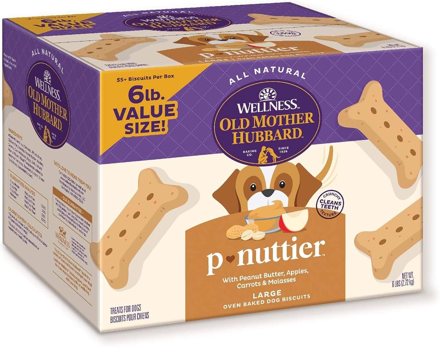 Wellness Classic P - Nuttier Dog Biscuits, Natural Training Treats, Peanut Butter Flavor, Large Size, 6 Lb Box - FurrrBabies & More! - 7445055338341