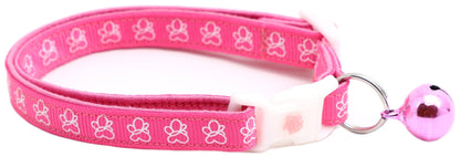 White Butterflies on Bright Pink Cat Collar - FurrrBabies & More! - Cat Collar