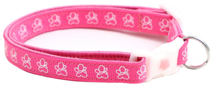 White Butterflies on Bright Pink Cat Collar - FurrrBabies & More! - Cat Collar