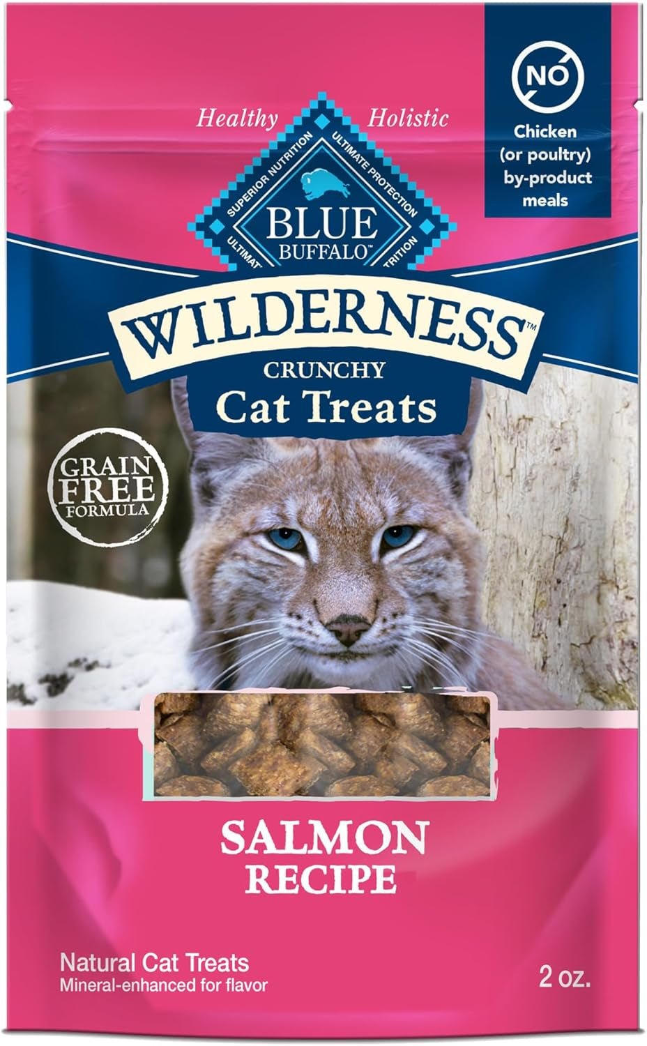 Wilderness High Protein Crunchy Cat Treats, Made with Natural Ingredients, Tasty Salmon Flavor, 2 - Oz Bag (Pack of 12) - FurrrBabies & More! - 744110711424
