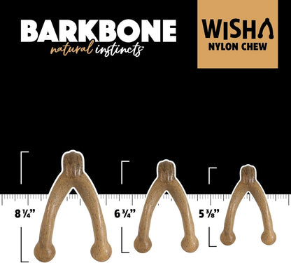 Wishbone Barkbone - Nylon Chew Toy for Aggressive Chewers - Peanut Butter Flavor - 5.38" - FurrrBabies & More! - 711181321784