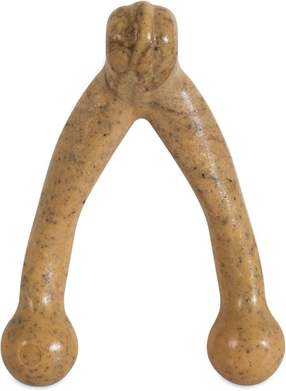 Wishbone Barkbone - Nylon Chew Toy for Aggressive Chewers - Peanut Butter Flavor - 5.38" - FurrrBabies & More! - 711181321784