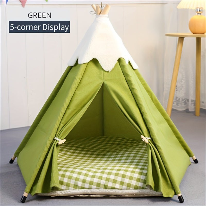 Wooden Cat Villa Tent with Bed - FurrrBabies & More! - 9362547071778Pet Supplies